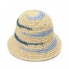 Sombreros de Mujer Calidad de Exportación Estilo Coreano Casual Rayado Sombrero de Sol Copa Redonda Sombrero de Playa para Vacaciones Sombrero de Paja Plegable