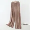 Pantalones de Algodón Finos de Talla Grande para Mujer, Primavera/Verano, Pierna Ancha, con Cordón, Cintura Elástica, Bolsillos, Pantalones para Casa, Pantalones Casuales Anti-Mosquitos para Uso al Aire Libre