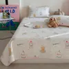 Juego de tres piezas de colcha acolchada de algodón de doble cara con estampado estilo caricatura, sábana de algodón puro, funda para kang de tatami, adecuada para todas las estaciones