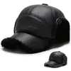 Gorros de Lana Cálidos con Protección para los Oídos para Otoño e Invierno de Hombre, Gorros de Algodón para Personas de Mediana Edad y Mayores, Gorras Casuales tipo "Dad Hat", Gorras de Visera Antifrío para Mayores