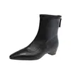 Botines Puntiagudos para Mujer 2026 Otoño/Invierno Nuevo Estilo Botas de Mujer Botines Estrechos Adelgazantes Suela Plana Botines Cortos Tacón Bajo Botas de Moda