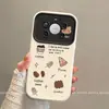 Adequado para Capa de Celular Huawei Mate80Promax, Artístico e Fofo Urso Biscoito de Café Huaweimate80