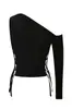 2026 Moda Femenina Harajuku Ins Estilo Callejero Atrevido Chica Caliente Atuendo Único Pulóver Camiseta Asimétrica Mallas Pantalones Cortos Ultra Cortos