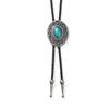 Cadena de Suéter Geométrica Turquesa Vintage Collar Largo Trenzado de Cuero Sintético Accesorio Unisex Otoño e Invierno