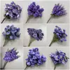 Flores Artificiales Moradas de Boda Elegante Boda Compromiso Banquete Montaje Techo del Salón de Bodas Decoración de Flores Artificiales Escenario Flores Guía de Camino