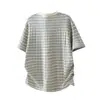 Yidao Vintage 2026 Verano Nuevo Estilo Japonés Moderno Rayas Texturizadas Cuello Redondo Manga Corta Hombre Punto Casual Camiseta