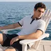 Camisa Polo Retro Americana de Bloques de Color para Hombre, Casual de Verano, Cuello Solapa, Tejido Fino, Transpirable, Manga Corta, Top para Hombre