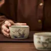 Taza de Té Kiln Ru Vintage Doce Dioses Florales Taza de Maestro Taza de Té Pintada a Mano Taza de Pétalos Taza Personal Taza de Té
