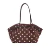 Bolso de hombro grande de terciopelo con lunares para mujer, nuevo, elegante, para ir al trabajo, casual, versátil, bolso de mano, bolso tote