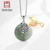 S925 Prata Braçadeira Fivela Cabeça Pingente Fivela Tailandês Prata Vintage Flor Chinesa Cera de Abelha Âmbar Jade Fivela Ping An Fivela Clipe Suporte de Prata