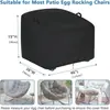 Funda impermeable de tela Oxford para mecedora de patio exterior, adecuada para mecedoras extragrandes y sillas de mimbre