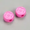 Cuentas Acrílicas Populares Transfronterizas, Cuentas Redondas con Agujero Grande de Cara Sonriente, Cuentas para Manualidades DIY Infantiles, Cuentas Sueltas de Colores Caramelo