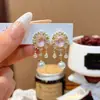 Pendientes de Borla de Perlas Estilo Palacio Retro, Pendientes Redondos Dulces y Elegantes, Pendientes de Lujo Ligero de Moda y Elegantes para Mujer