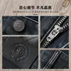 Roupas boas e pesadas, textura de alta qualidade, outono e inverno, grossos, moda, elástico, masculinos, retos, azul acinzentado lavado, jeans casual
