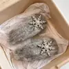 Atmósfera de Otoño e Invierno Clip para el Cabello de Felpa Blanca Pura Copo de Nieve Pinza BB para Mujer, Pinza Versátil Dulce y Linda Accesorio para el Cabello