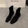 Botines de Gamuza con Tacón Grueso Estilo Francés para Mujer, Nuevos Populares Otoño/Invierno 2026 Botas tipo Martin, Botines Cortos Ajustados Forrados de Felpa