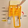 Taburete plegable de baño asiento de ducha montado en la pared antideslizante con respaldo sin perforaciones inodoro taburete de baño para ancianos
