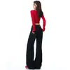Pantalones de mezclilla acampanados sueltos de cintura baja estilo retro americano transfronterizos 2026 otoño e invierno versátiles de caída fluida hasta el suelo para mujer