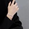 Pulsera de Lujo Transfronteriza Europea y Americana Incrustada con Gipsofila Oro Champagne Lujo Accesible No se Desvanece Versátil de 4 mm de Fila Única Completa de Diamantes Simple para Mujer