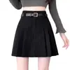 Falda corta de línea A para mujer, nueva falda plisada otoño/invierno 2026, de pana de cintura alta, con shorts anti-exposición, falda versátil