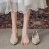 Sapatos baixos femininos, novo modelo primavera 2026, sapatos de fada brilhantes para damas de honra, sapatilhas, sapatos de bico fino para casamento, sapatos de noiva de salto baixo