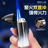 Encendedor Doble Recto, Potente Potencia de Fuego, Encendedor a Prueba de Viento, Forma de Mini Cohete Bala, Mechero Portátil para Exteriores