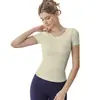 Ropa de Yoga para Mujer 2026 Nuevo Estilo Camiseta de Manga Corta con Almohadillas en el Pecho para Deportes al Aire Libre Pilates Entrenamiento Ropa de Fitness Top