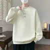 Nueva sudadera de otoño de talla grande, holgada, con cuello redondo, para hombres y adolescentes, top pullover de manga larga de moda estilo Hong Kong para primavera y otoño