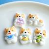Presente dos desenhos animados Corgi Dog Resina Acessórios Creme Cola DIY Hairpin Water Cup Keychain Mobile Phone Shoe Buckle Material
