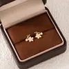 Pendientes de Flor de Cristal Ojo de Gato Coreanos Dongdaemun Moda Exquisitos Pequeños Versátiles Lindos Dulces Adornos para Orejas