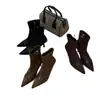 Botines Cortos de Punta para Mujer 2026 Nuevo Estilo Otoño/Invierno Correa Fina Tacón Alto Fino Gamuza Botas Ajustadas de Moda Botines de Media Pantorrilla