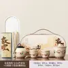 Conjunto de Chá de Viagem Dunhuang, Bule de Cerâmica Completo, High-End, Luxuoso e Leve, Adequado para Servir Chá Rapidamente, Portátil e Ideal como Presente Corporativo