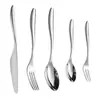 Cuchillo, Tenedor y Cuchara de Acero Inoxidable 304 de Alta Gama para Restaurante de Filetes, Grado Alimenticio, Engrosado, Traje de Vajilla Occidental Elegante para Hotel de Alta Gama