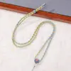 Cordón de collar tejido a mano estilo chino con color degradado y tres corazones de durazno, exquisito cordón de colgante Hanfu degradado, artículo de regalo