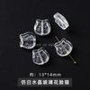 Jingdian joyería cristal blanco tallado trébol de cuatro hojas accesorios diy semiacabado agujero pasante accesorios de amor venta al por mayor