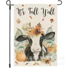 Bandera de Lino de Doble Cara Popular Transfronteriza de Calabaza y Espantapájaros de Acción de Gracias Personalizada para Decoración de Patio Bandera de Jardín