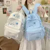 Mochila escolar transfronteriza para estudiantes de secundaria femeninas, mochila fresca y original, estilo bosque bordada para estudiantes, mochila escolar de color liso estilo chino para estudiantes de secundaria