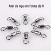 Conector Giratório de Liga de Oito Caracteres para Linha de Pesca Anel de Oito Caracteres Anel Mãe-Filho de Alta Velocidade de Aço Inoxidável Acessórios para Equipamentos de Pesca