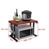 Prateleira de Armazenamento para Micro-ondas de Cozinha Prateleira de Armazenamento de Garrafas de Temperos de Madeira Prateleira de Chão Multifuncional para Forno de 2 Camadas