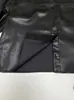 Suministro Directo de Fábrica "Clásica Versátil" Camisa Corta de Cuero Ecológico con Cintura Ajustable, Negra