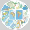 17 Adesivos de Mapa de Estudo de Geografia para Alunos Diário DIY Caixa de Papelaria Celular Laptop Adesivos Decorativos