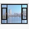 Puertas y ventanas de sistema de aluminio de puente roto de Foshan serie 110 ventanas abatibles de aleación de aluminio ventanas de piso a techo de vidrio templado ventanas selladas para balcón