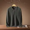 Suéter Pulóver Casual de Negocios para Hombre Baicai con Cuello Polo, 100% Cachemira Pura, Media Cremallera