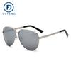 Gafas de sol polarizadas Defeng 5820 con patas de resorte, estilo aviador, montura grande para hombre