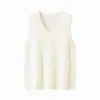 Colete de tricô com decote V para mulheres, lã e cashmere, tecido escovado, novo colete de tricô sem mangas, solto e versátil, top com lantejoulas para o outono