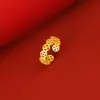 Transmissão ao Vivo de Anéis de Flor Rosa Banhados a Ouro de Alta Qualidade, Mesmo Estilo das Lojas de Ouro, Anéis Ajustáveis Pixiu Banhados a Ouro da Moda, Atacado em Estoque