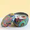 Vela perfumada de porcelana azul y blanca en lata estilo étnico con flores secas, fragancia de cera de soja para el hogar y el dormitorio, adecuada como regalo