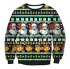 Navidad 2024 al por mayor talla grande para hombre y mujer cuello redondo suelto jersey suéter de impresión digital para mujer top europeo y americano