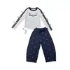 Conjunto de Camiseta de Manga Larga para Niñas, Nuevo Estilo de Otoño para Niños Mayores, Elegante Camiseta Básica de Manga Larga y Pantalones de Pierna Ancha, Conjunto de Dos Piezas para Niñas