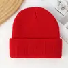 Gorro de Punto de Color Sólido con Panel de Luz, Tejido en Máquina Circular, Color Puro Doble Capa de Acrílico, Cúpula, Cálido para Exteriores, Gorro Pulóver para Ciclismo